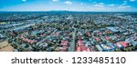 Small photo of Aerial panoramic landscape of Oakleigh suburb in Melbourne, Australia