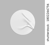 white round crumpled sticker... | Shutterstock .eps vector #1802266756