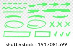 green highlighter set   lines ... | Shutterstock .eps vector #1917081599