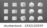 white 3d modeling cubes set... | Shutterstock .eps vector #1932133559