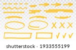 yellow highlighter set   lines  ... | Shutterstock .eps vector #1933555199