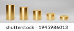 gold 3d cylinder set front view ... | Shutterstock .eps vector #1945986013