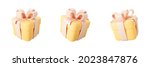 3d orange gift box set with... | Shutterstock .eps vector #2023847876