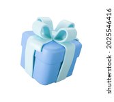 3d blue gift box with pastel... | Shutterstock .eps vector #2025546416