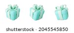 3d blue gift box set with... | Shutterstock .eps vector #2045545850