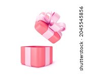3d red open gift box standing... | Shutterstock .eps vector #2045545856