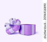 3d purple open gift box... | Shutterstock .eps vector #2056416890