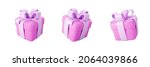 3d pink gift box set with... | Shutterstock .eps vector #2064039866