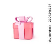 3d red closed gift box standing ... | Shutterstock .eps vector #2104246139