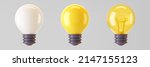 3d light bulb icon set isolated ... | Shutterstock .eps vector #2147155123