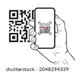 qr code scanning with mobile... | Shutterstock .eps vector #2048294339