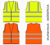 safety vest. set of yellow and... | Shutterstock .eps vector #660069616