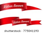 ribbon set  banner collection.... | Shutterstock .eps vector #775041193