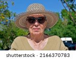 Senior Elderly Woman Smiling On ...