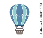 hot air balloon in blue on a... | Shutterstock .eps vector #2090313103