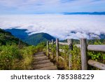 Scenic Sea Of Fog With Wooden...