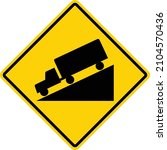 Road Sign   Truck Downhill