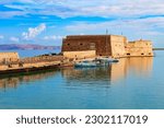 Small photo of The Koules or Castello a Mare is a fortress at the entrance of the old port of Heraklion city, Crete island in Greece