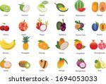 set of fruits collection vector ... | Shutterstock .eps vector #1694053033