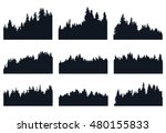 set of forest silhouetts | Shutterstock .eps vector #480155833
