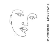 abstract face one line drawing. ... | Shutterstock .eps vector #1341944246