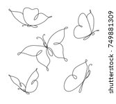 line art butterfly. abstract... | Shutterstock .eps vector #749881309