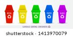 set of various colorful garbage ... | Shutterstock .eps vector #1413970079