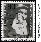 Small photo of GERMANY - CIRCA 1983: a stamp printed in the Germany shows Edith Stein, St. Teresa Benedicta of the Cross, German Jewish Philosopher who converted to Roman Catholic Church, circa 1983