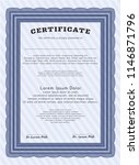 blue certificate template. easy ... | Shutterstock .eps vector #1146871796