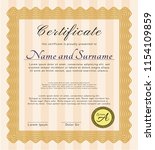 orange certificate diploma or... | Shutterstock .eps vector #1154109859