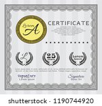 grey classic certificate... | Shutterstock .eps vector #1190744920