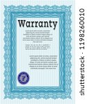 light blue warranty template.... | Shutterstock .eps vector #1198260010