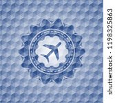 plane icon inside blue hexagon... | Shutterstock .eps vector #1198325863