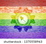 paper pin icon inside emblem on ... | Shutterstock .eps vector #1370558963