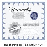 blue retro warranty certificate ... | Shutterstock .eps vector #1543594469