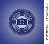 photo camera icon inside denim... | Shutterstock .eps vector #1576840210
