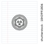 biohazard icon emblem with... | Shutterstock .eps vector #1843991806