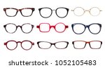 Set of glasses isolated on...
