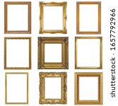 set of golden frames for... | Shutterstock . vector #1657792966