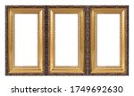 triple golden frame  triptych ... | Shutterstock . vector #1749692630