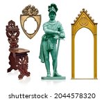 Set Of Medieval Items  Statue ...