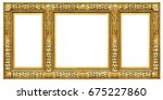 gold frame of three parts ... | Shutterstock . vector #675227860