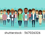 big crowd diverse ethnic. young ... | Shutterstock .eps vector #567026326