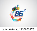 86th anniversary modern design... | Shutterstock .eps vector #1136865176