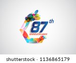 87th anniversary modern design... | Shutterstock .eps vector #1136865179