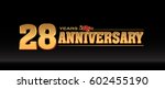 28 years gold anniversary... | Shutterstock .eps vector #602455190