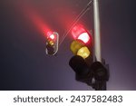 Traffic lights with red light...