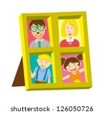 vintage frame with family photo | Shutterstock .eps vector #126050726