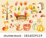 water color doodle of autumn... | Shutterstock .eps vector #1816029119