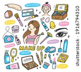 make up artist equipments in... | Shutterstock .eps vector #1916794310